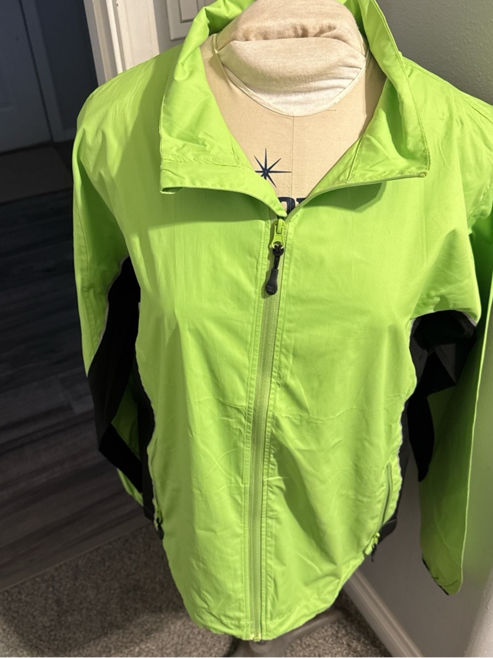 Kori Lime Green Utility Jacket with Black Panels - Women